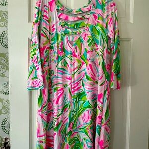 Lily Pulitzer long sleeve jersey dress with cut out back detail